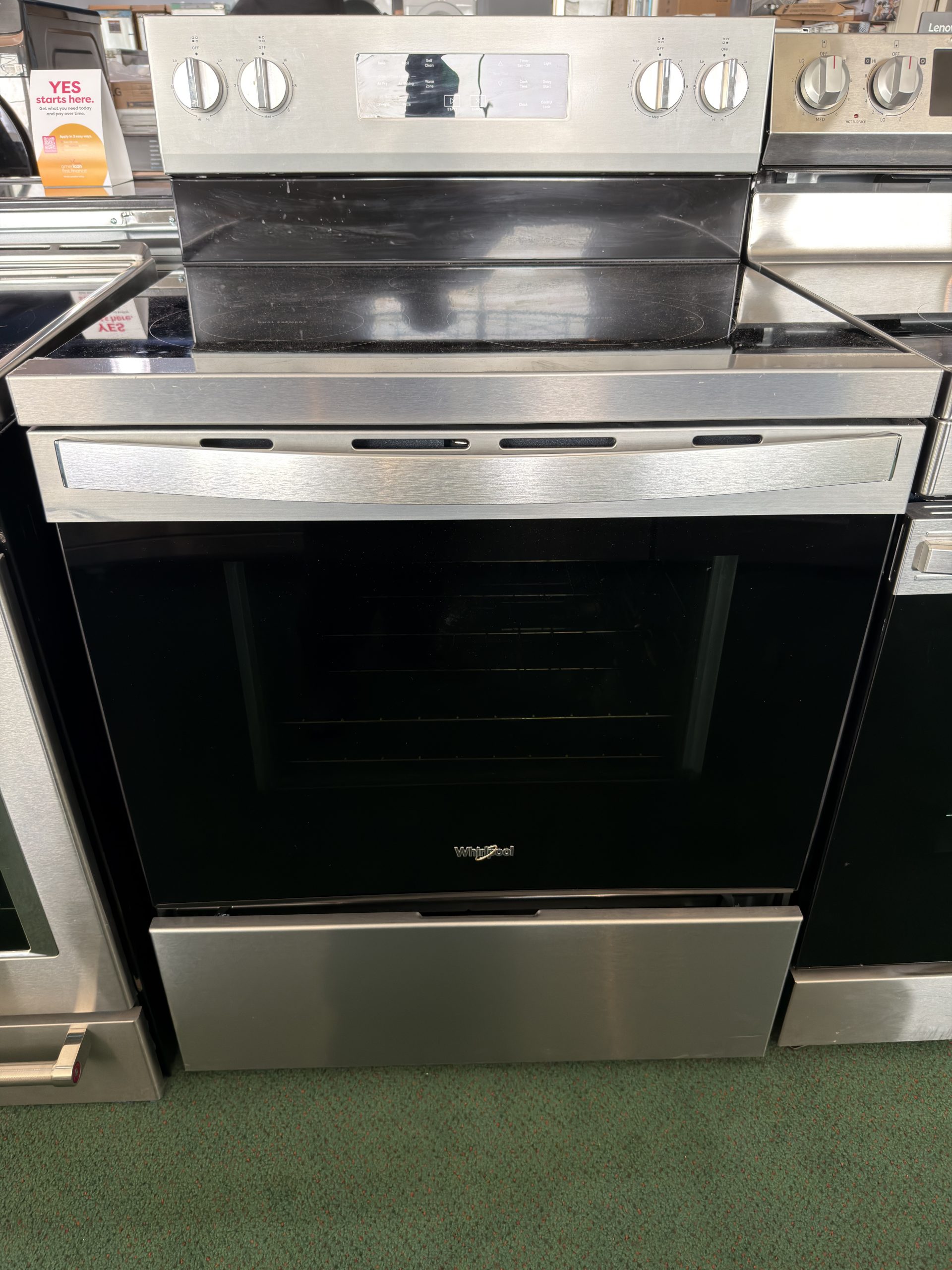 Whirlpool 30" Electric Range with Air Cooking Technology, No Preheat Air Fry and Air Baking and Self Clean - Stainless Steel