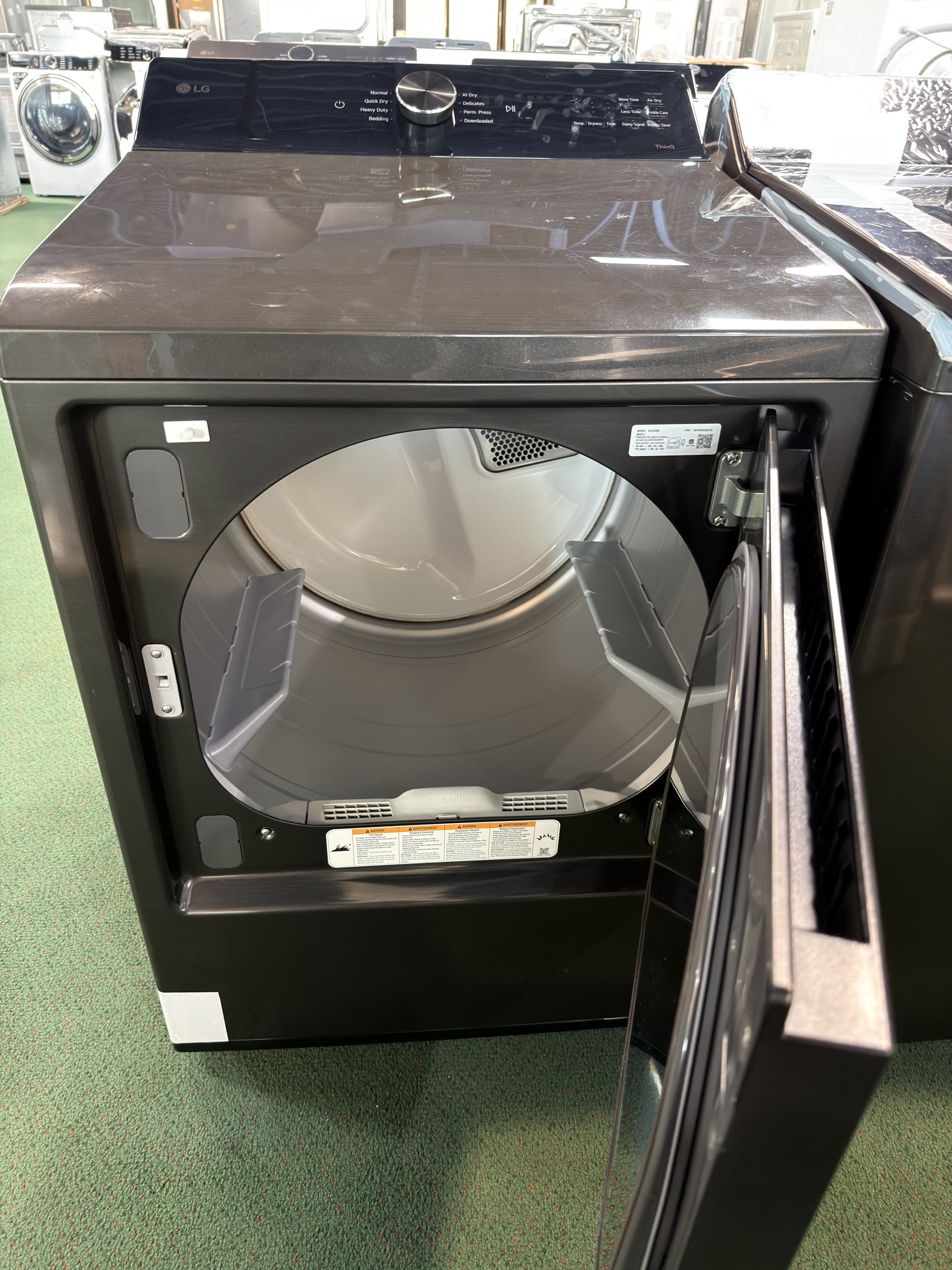 Package - LG - 5.0 Cu. Ft. High-Efficiency Smart Top Load Washer with Easy Unload and 7.3 Cu. Ft. Smart Electric Dryer with Sensor Dry - Platinum Black - Image 3