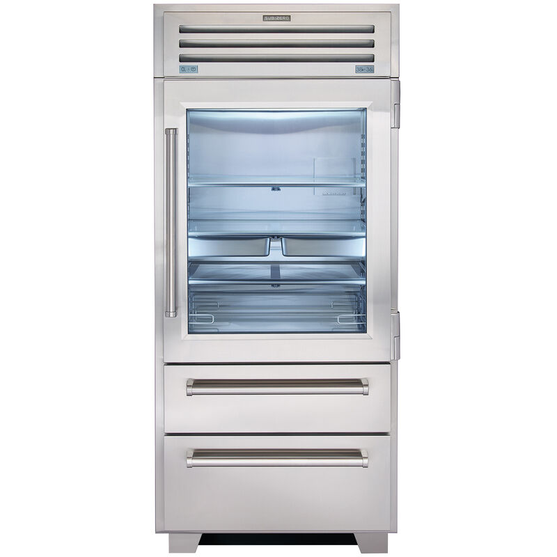Sub-Zero 36" PRO Refrigerator/Freezer Glass Door -Stainless Steel