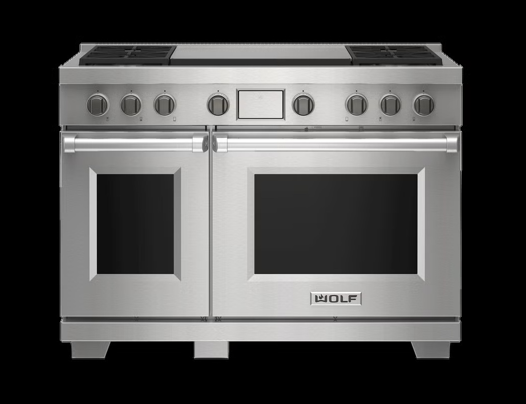 Wolf 48" Dual Fuel Range - 4 Burners and Infrared Dual Griddle