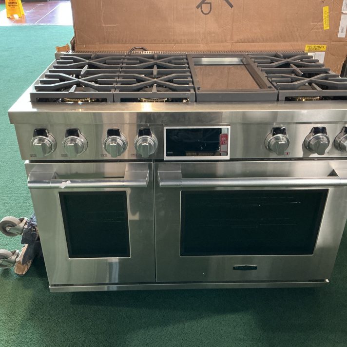 SKS 48 Inch Wide 7.9 Cu. Ft. Free Standing Gas Range with Convection Technology and Griddle Stainless Steel Alternate Image Alternate Image SKS 48 Inch Wide 7.9 Cu. Ft. Free Standing Gas Range with Convection Technology and Griddle
