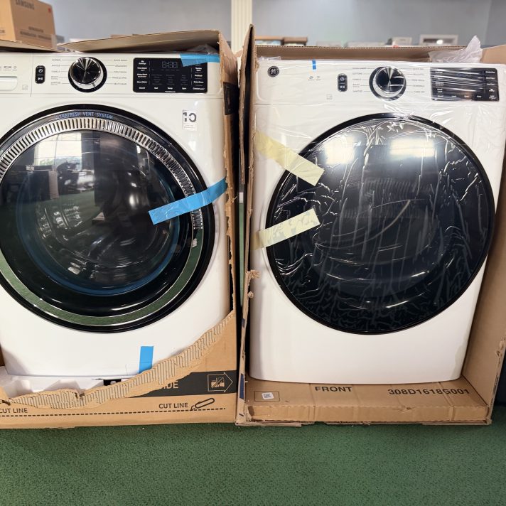 Package - GE - 4.8 Cu. Ft. High-Efficiency Stackable Smart Front Load Washer w/ Odorblock Ultra Fresh Vent System & Microban Technology and 7.8 Cu. Ft. Stackable Smart Electric Dryer with Long Vent Drying - White