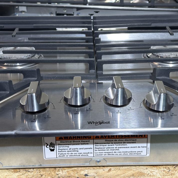 Whirlpool - 30" Gas Cooktop - Stainless Steel
