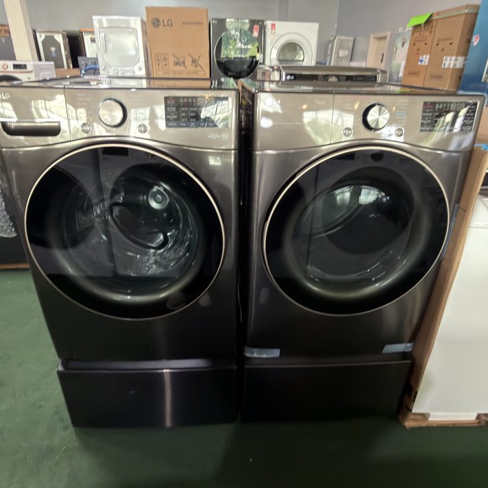 LG Front Load Laundry Pair with  27-inch Smart Front Load Washer and  27-inch Electric Smart Dryer