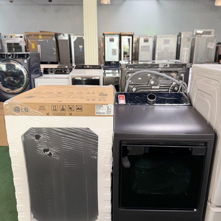 Package – LG – 5.5 Cu. Ft. High Efficiency Smart Top Load Washer with EasyUnload and 7.3 Cu. Ft. Smart Electric Dryer with EasyLoad Door – Matte Black