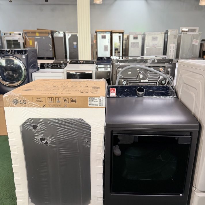 Package – LG – 5.5 Cu. Ft. High Efficiency Smart Top Load Washer with EasyUnload and 7.3 Cu. Ft. Smart Electric Dryer with EasyLoad Door – Matte Black