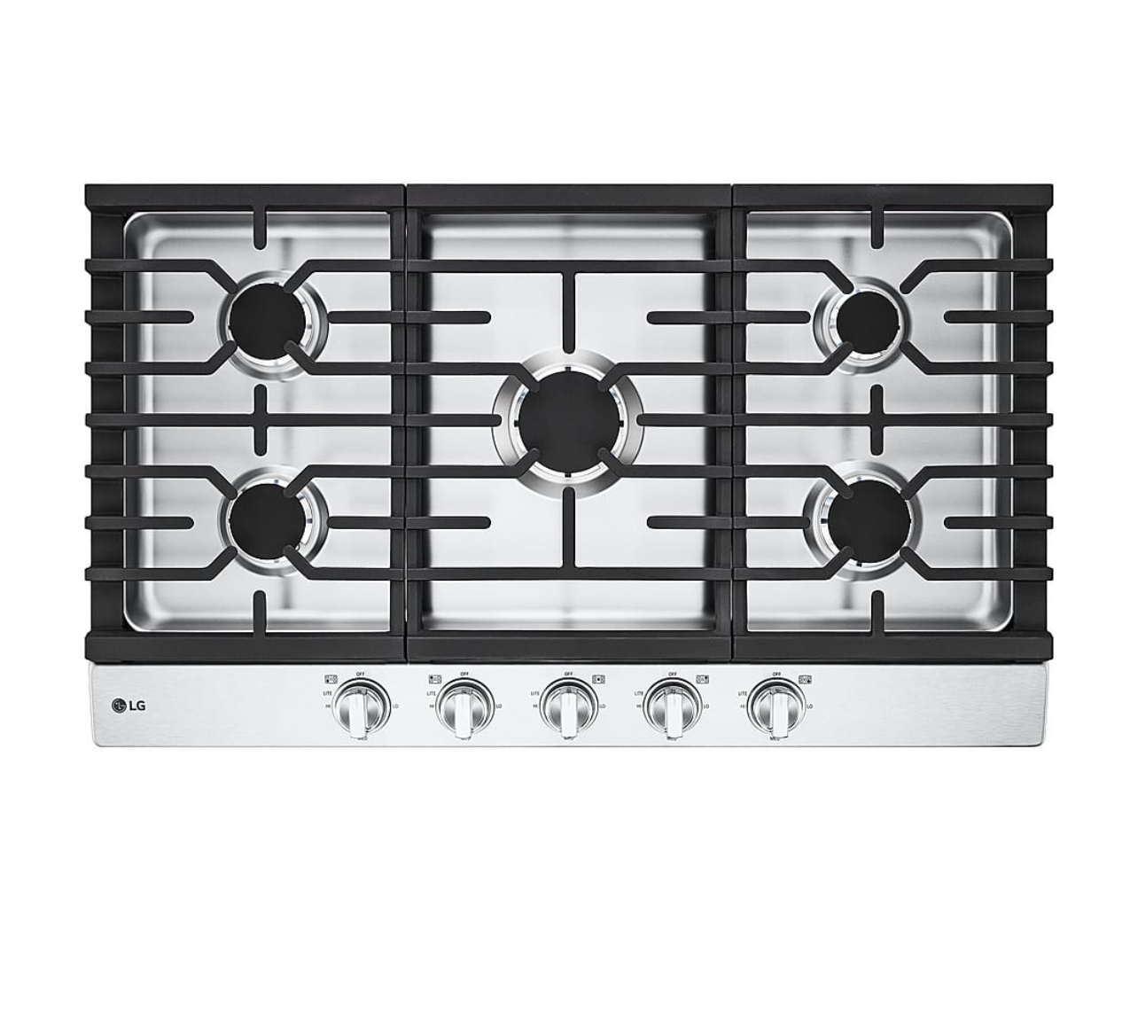 LG 36 Inch Gas Cooktop with with 5 Burners UltraHeat 20K BTU Burner