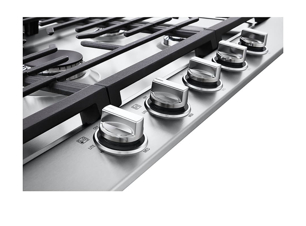 LG 36 Inch Gas Cooktop with with 5 Burners UltraHeat 20K BTU Burner - Image 2