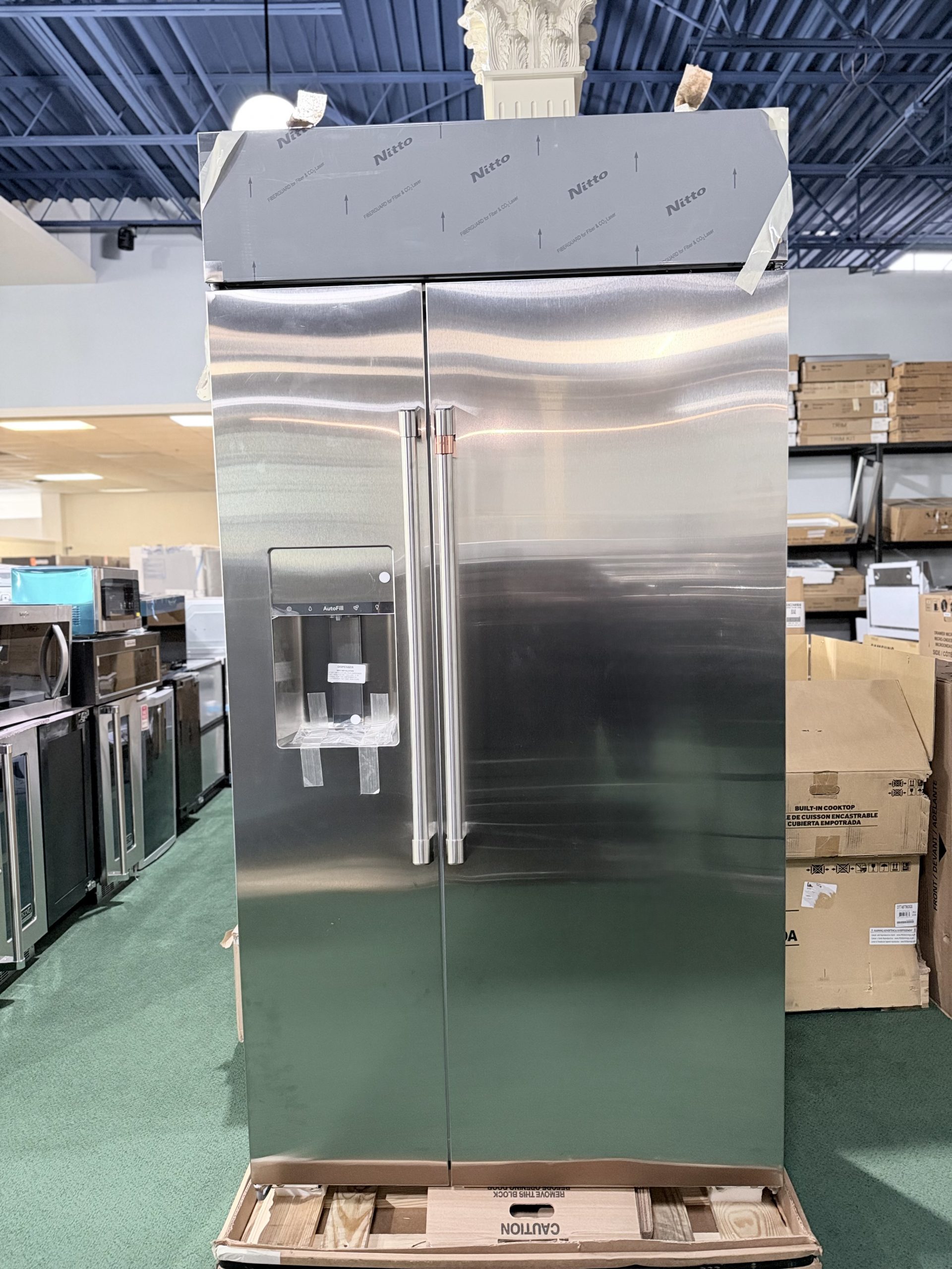 CAFÉ 48" Smart Built-In Side-by-Side Refrigerator with Hands Free Autofill Dispenser in Stainless Steel, Ice Filter
