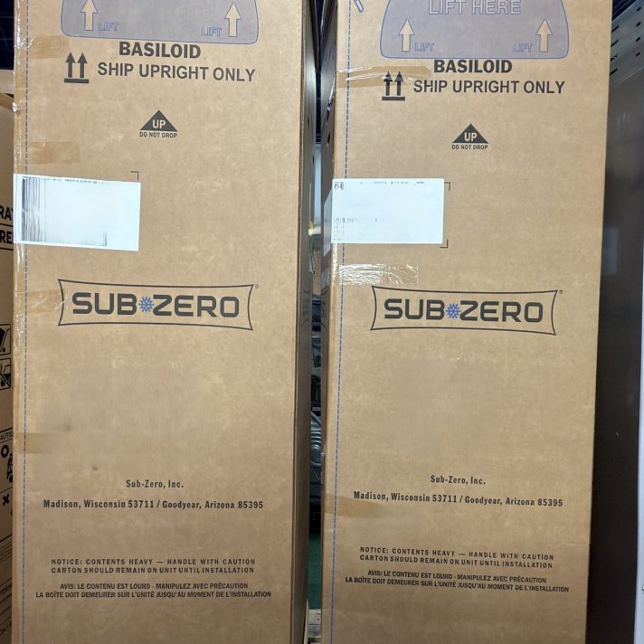 NEW IN BOX Sub-Zero Designer Series 60'' Side By Side Column Set With 30'' Refrigerator & 30'' Freezer Panel Ready.