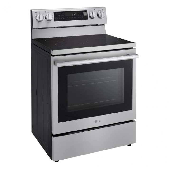 LG - 30-in Wide 6.3 Cu. Ft. Freestanding Electric True Convection Smart Range with 5 Elements, Air Fry and InstaView - Stainless Steel