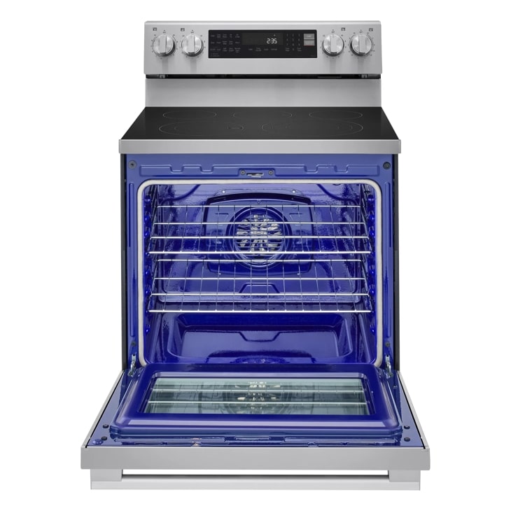 LG - 30-in Wide 6.3 Cu. Ft. Freestanding Electric True Convection Smart Range with 5 Elements, Air Fry and InstaView - Stainless Steel - Image 2