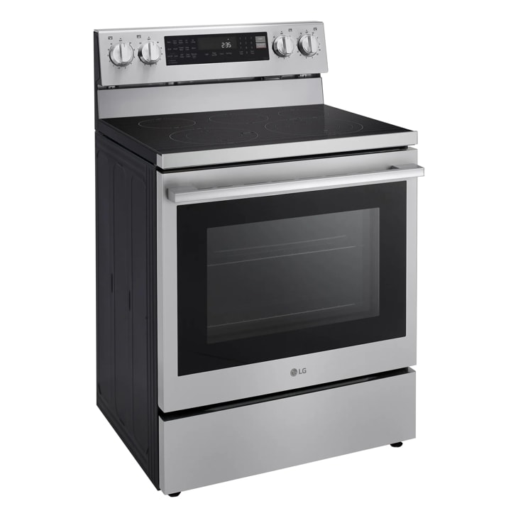 LG - 30-in Wide 6.3 Cu. Ft. Freestanding Electric True Convection Smart Range with 5 Elements, Air Fry and InstaView - Stainless Steel