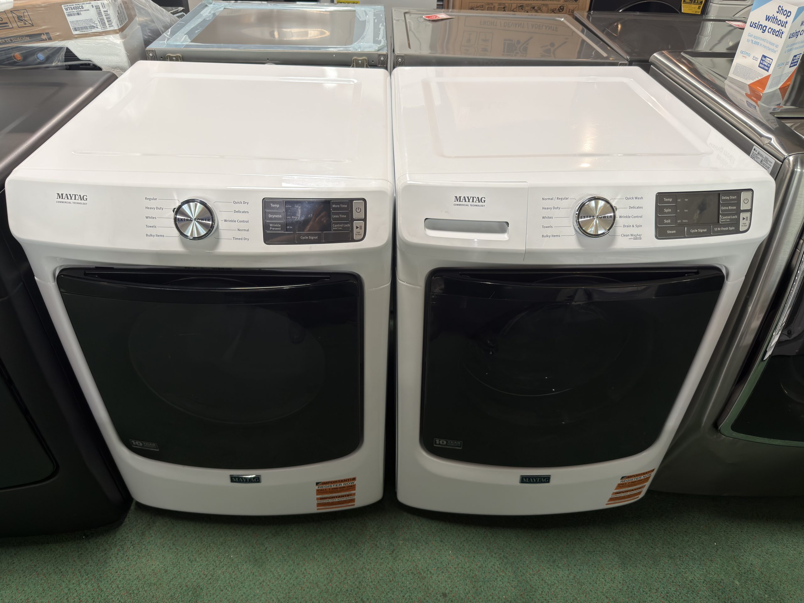 Maytag Maytag 5 Cu. Ft. Capacity Front Load Washer and Maytag 7.3 Cu. Ft. Capacity Front Load Electric Dryer in White