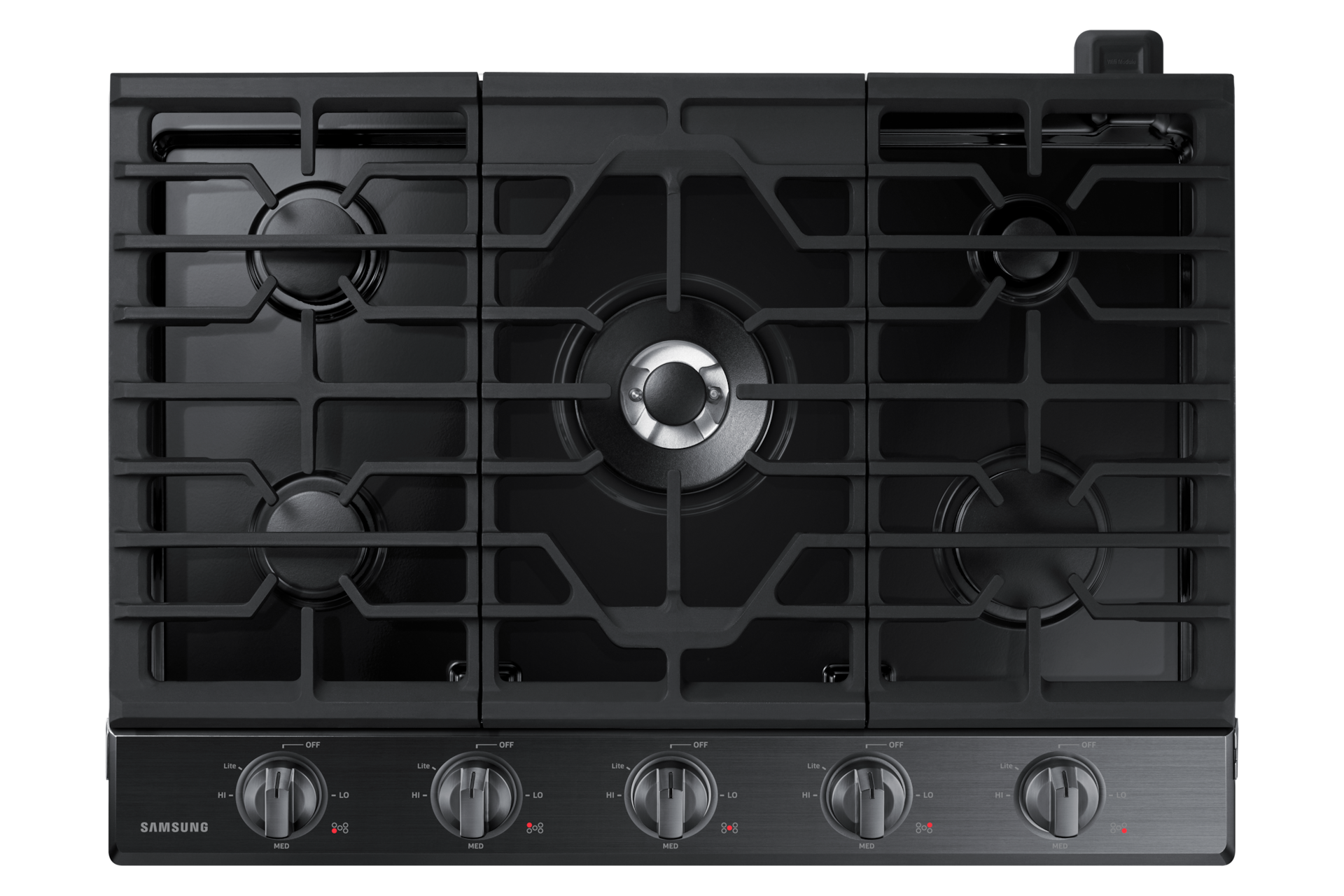 Samsung - 30" Built-In Gas Cooktop with WiFi - Black Stainless Steel - Image 2