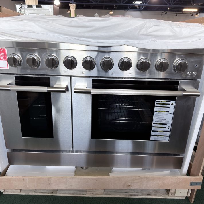 Hauslane* HausPro 48 in. 8 Burners Freestanding Dual Fuel Range - Stainless Steel