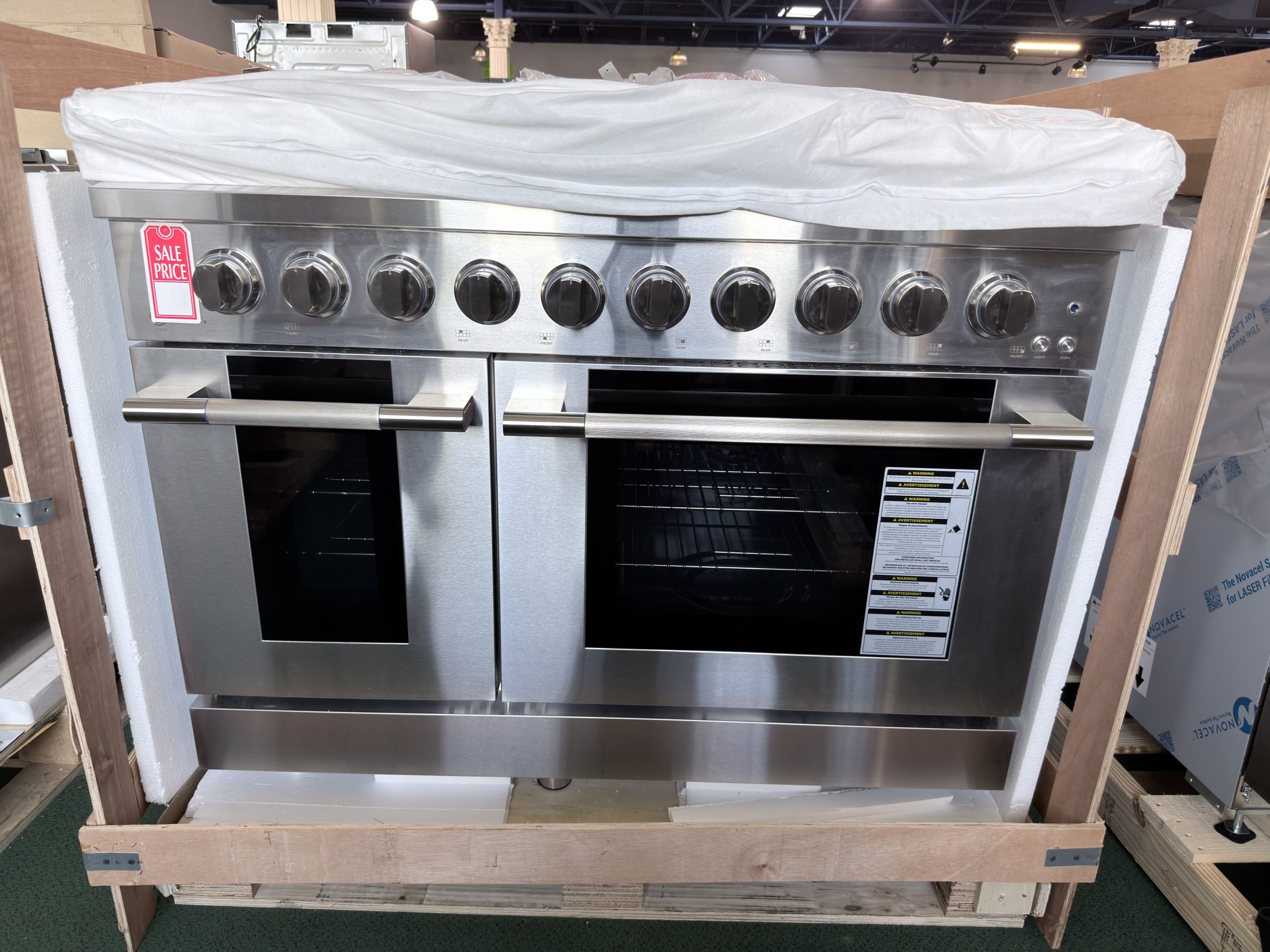Hauslane* HausPro 48 in. 8 Burners Freestanding Dual Fuel Range - Stainless Steel