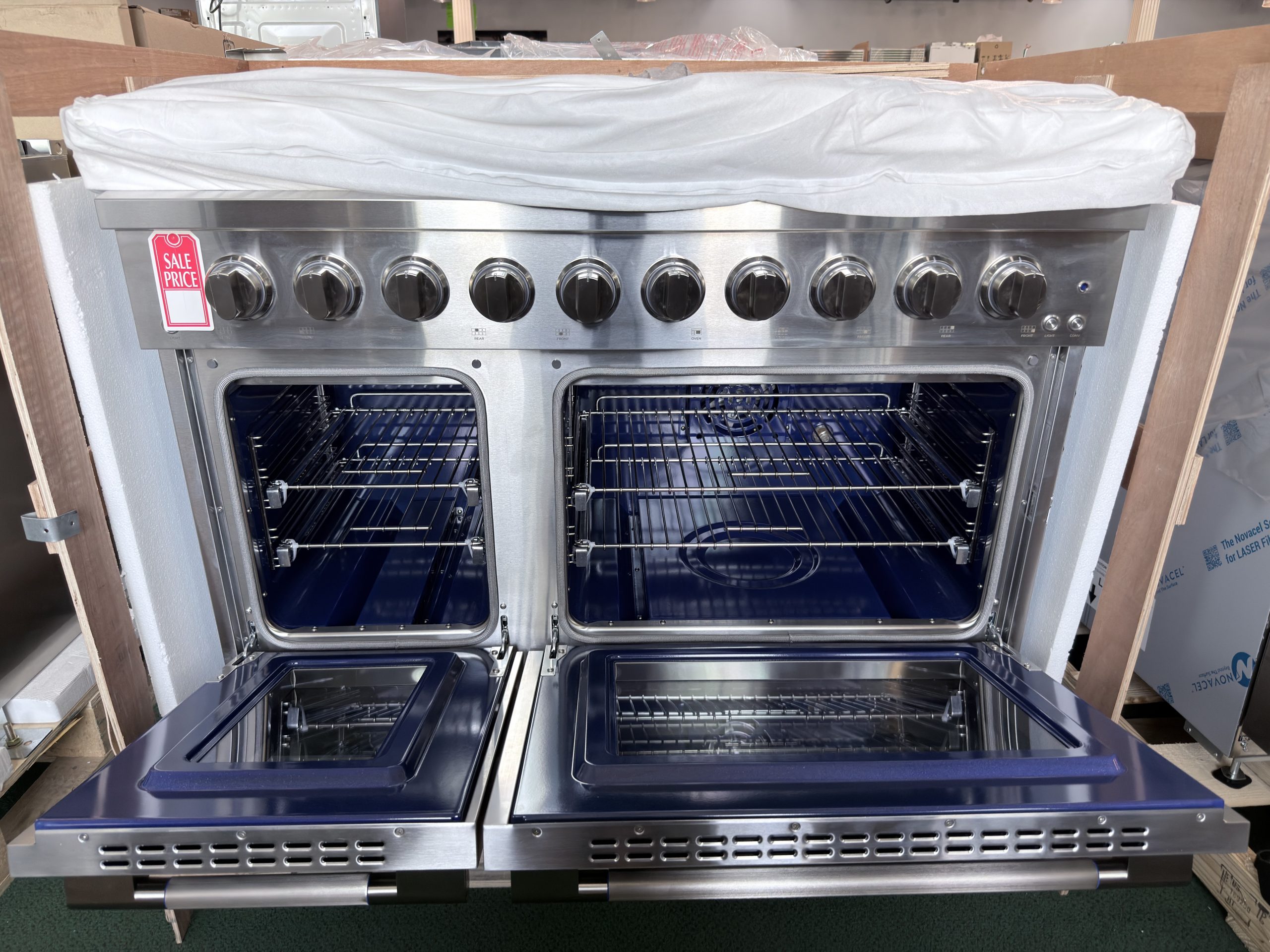 Hauslane* HausPro 48 in. 8 Burners Freestanding Dual Fuel Range - Stainless Steel - Image 2