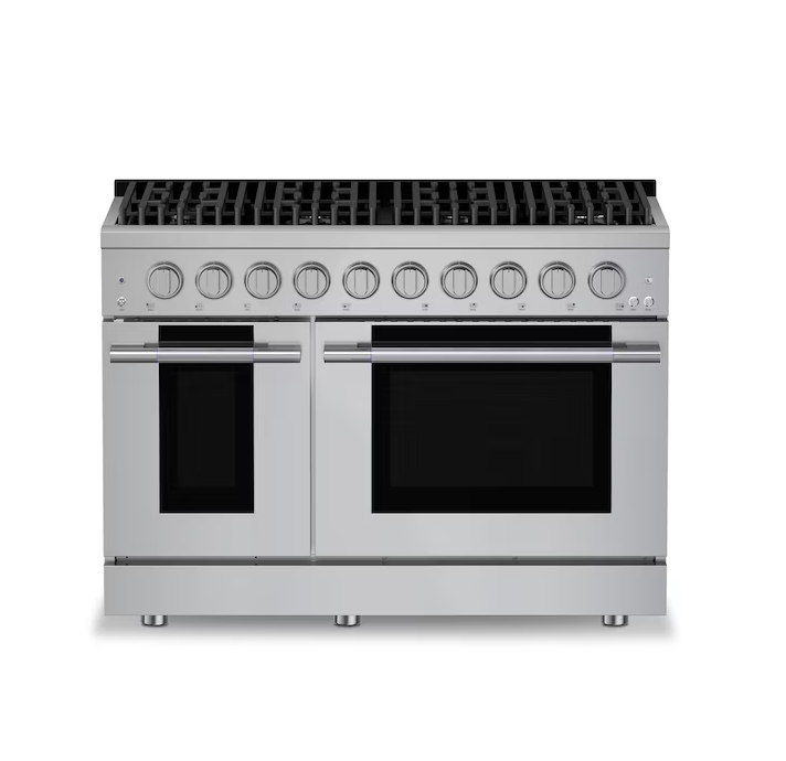 Hauslane - HausPro 48 in. 8 Burners Freestanding Dual Fuel Range - Stainless Steel