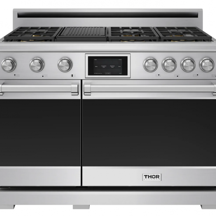 Thor Kitchen 48'' Freestanding Double Oven Dual Fuel Gas Range with 7 Burners - Stainless Steel