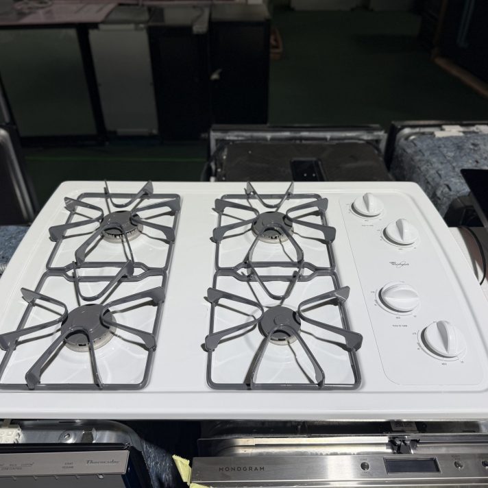 Whirlpool* 30" White Gas Cooktop