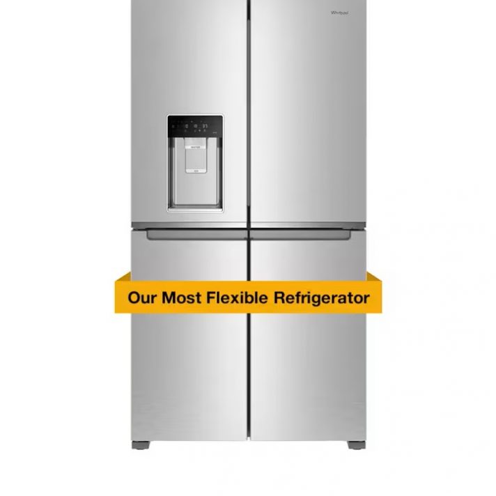 Whirlpool - 36 in. Wide 19 cu. ft. Counter Depth 4 Door Refrigerator with Ice Maker in Door - Stainless Steel
