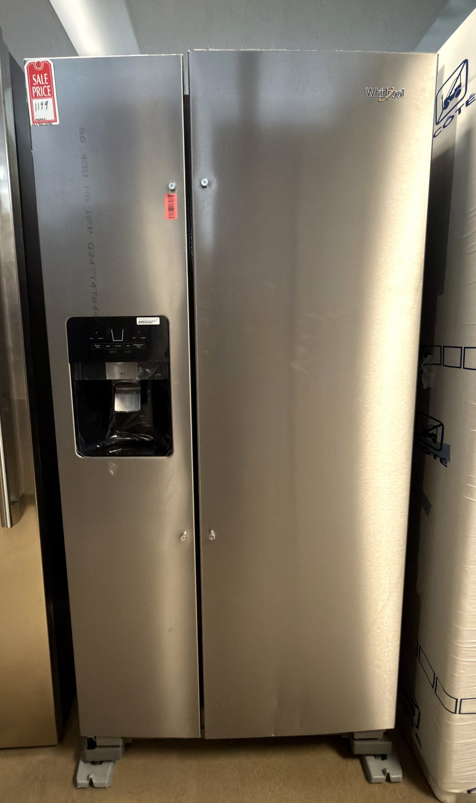 Whirlpool - 33 in. Wide 21 cu. ft. Side-by-Side Refrigerator with LED Interior Lighting - Stainless Steel