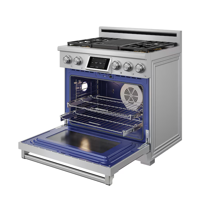 NEW IN BOX Thor Kitchen - 6.0 Cu Ft. Freestanding Dual Fuel Gas Range With 5 Burners - Stainless Steel - Image 6