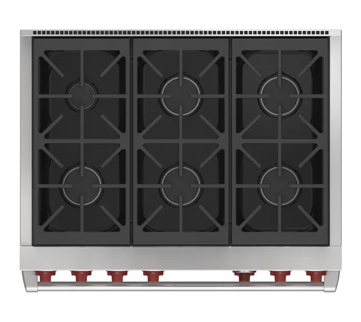 Wolf* 36" Dual Fuel Range - 6 Burners Stainless Steel - Natural Gas - Image 4