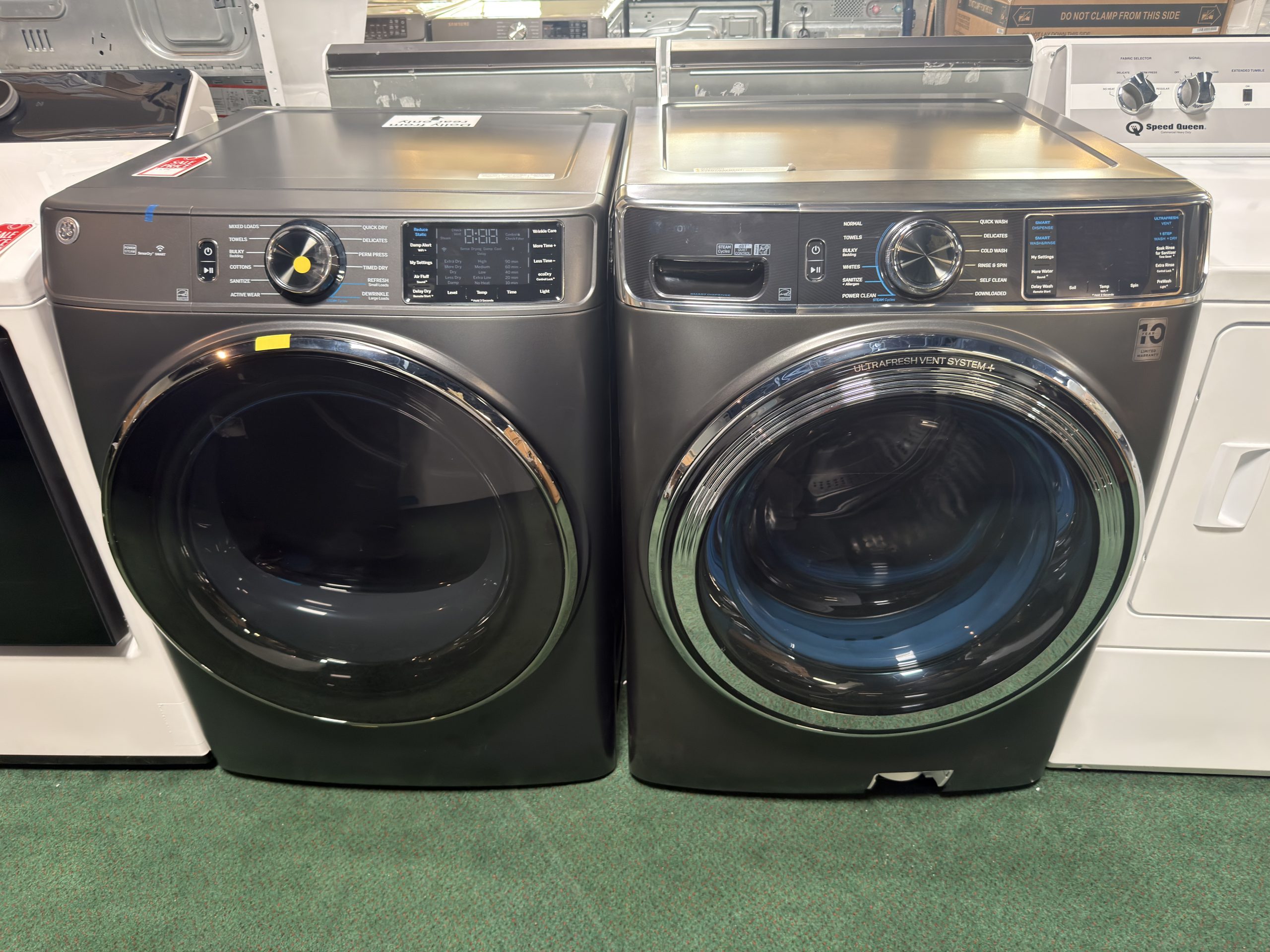GE Profile 5.5 Cu. Ft. Smart Front Load Washer and 7.8 Cu. Ft. Electric Dryer Laundry Pair in Carbon Graphite