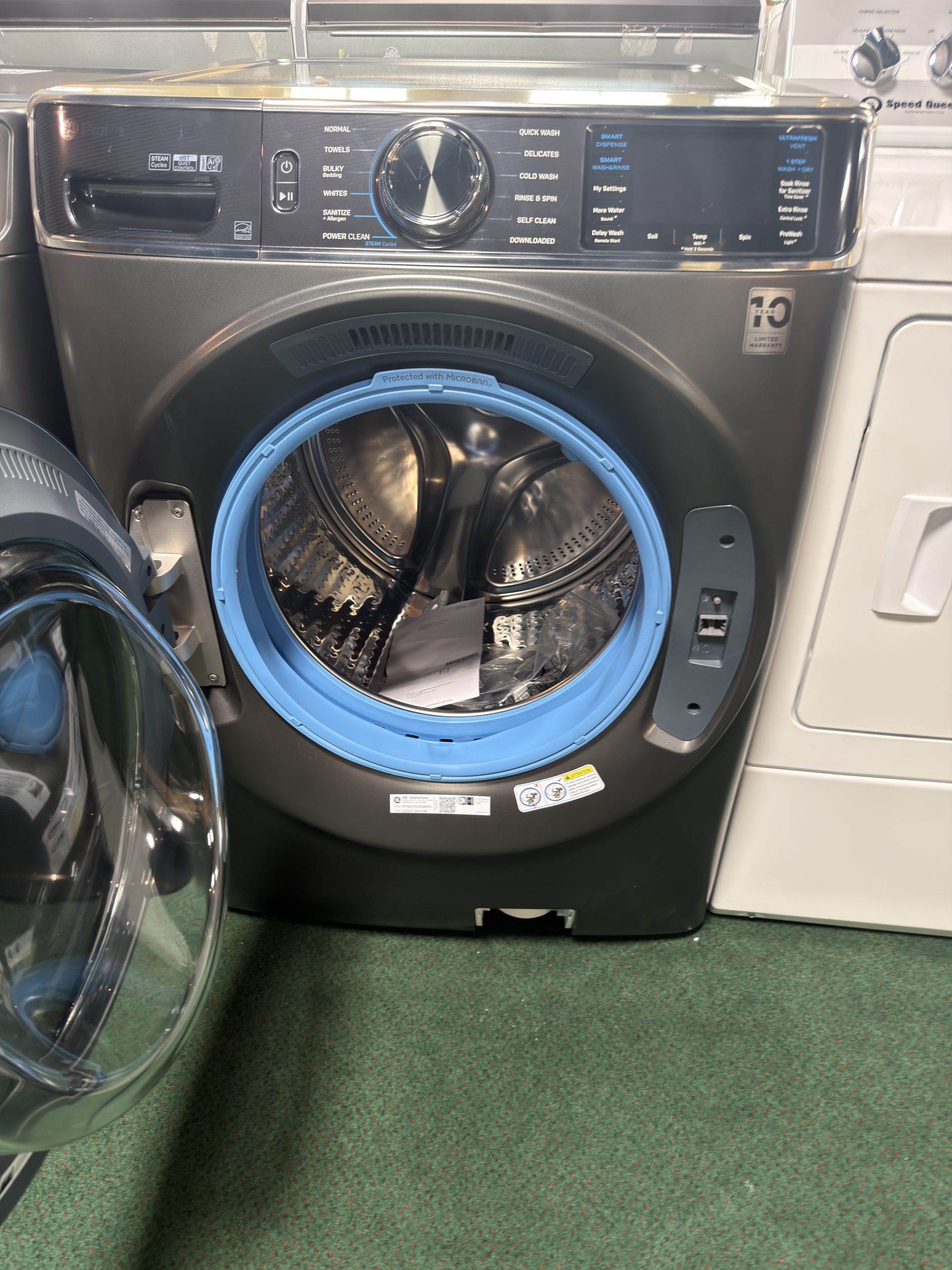GE Profile 5.5 Cu. Ft. Smart Front Load Washer and 7.8 Cu. Ft. Electric Dryer Laundry Pair in Carbon Graphite - Image 3