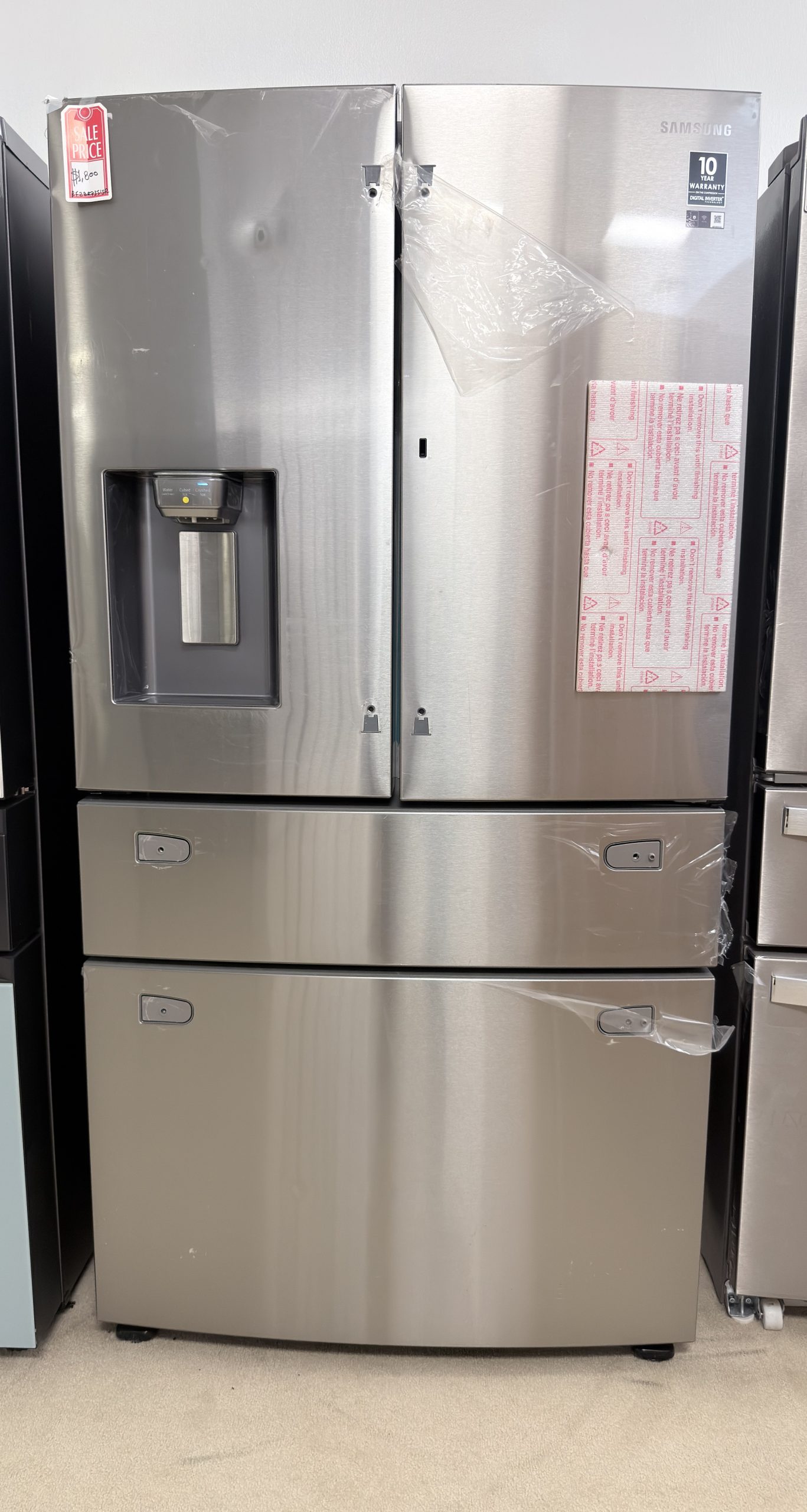 Samsung* 36 in. Wide 28 Cu. Ft. 4-Door French Door Smart Refrigerator with FlexZone Drawer - Stainless Steel