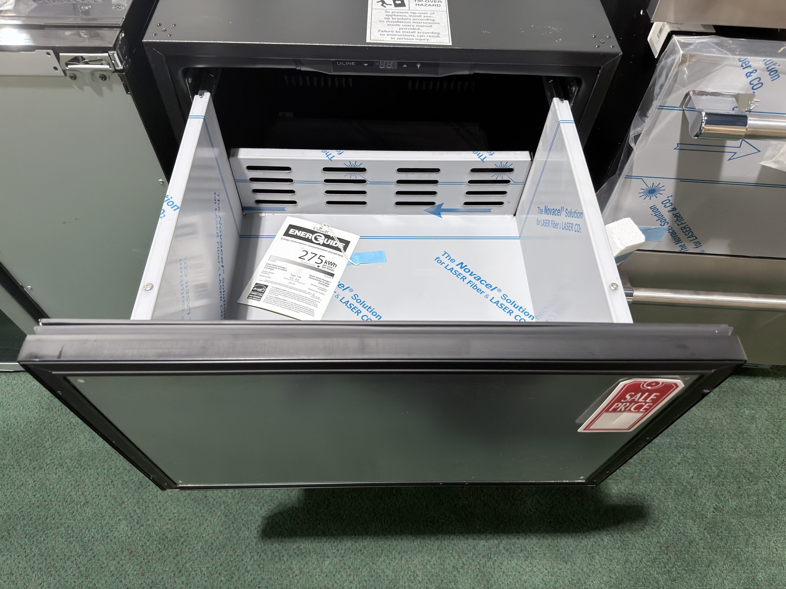 Uline* 24" Refrigerated Drawers Solid Panel Ready Door - Image 2