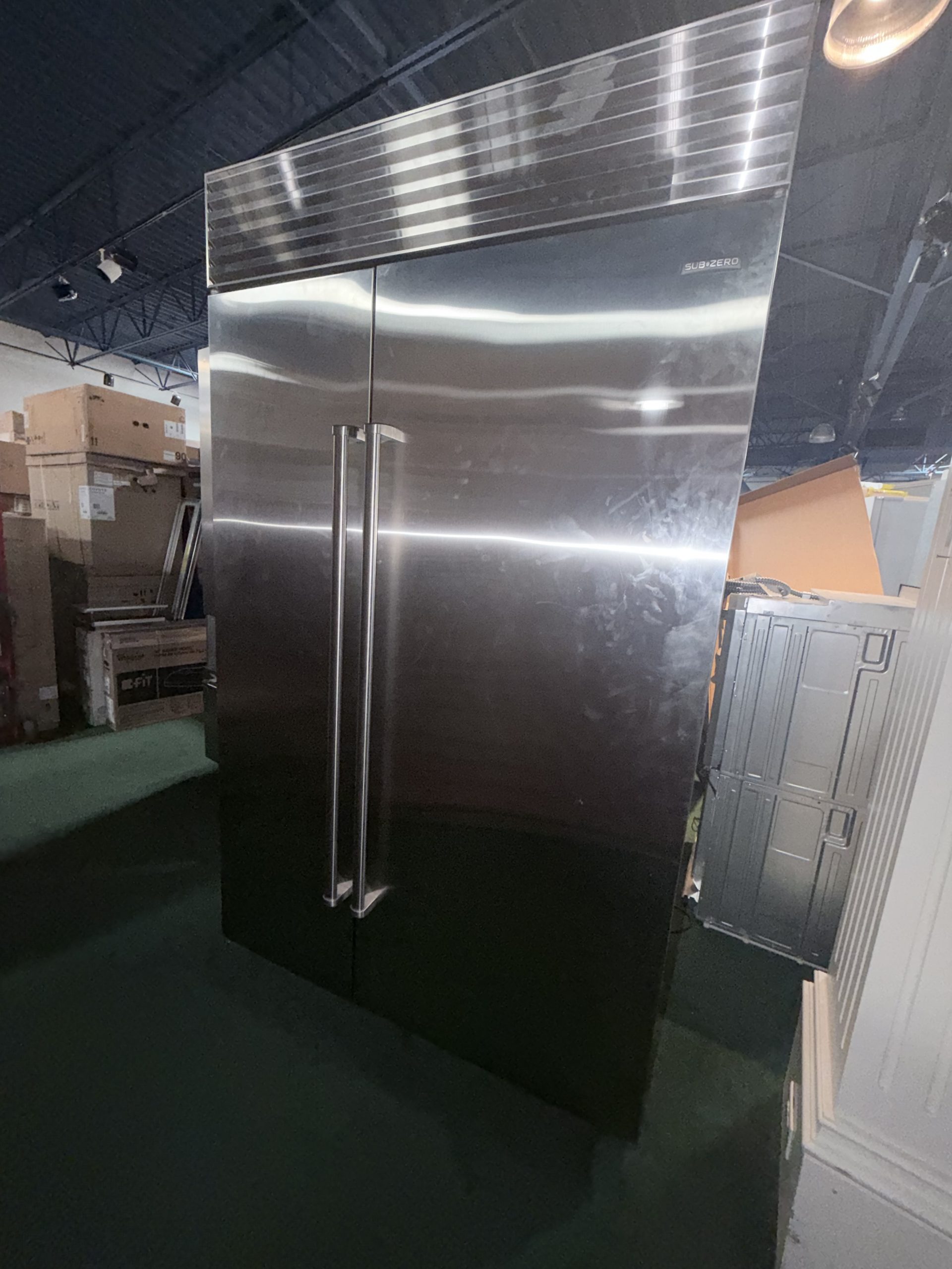 Sub-Zero* 48 Inch Counter-Depth Built-In 28.2 Cu. Ft. Side-by-Side Refrigerator Stainless Steel with Pro Handles.