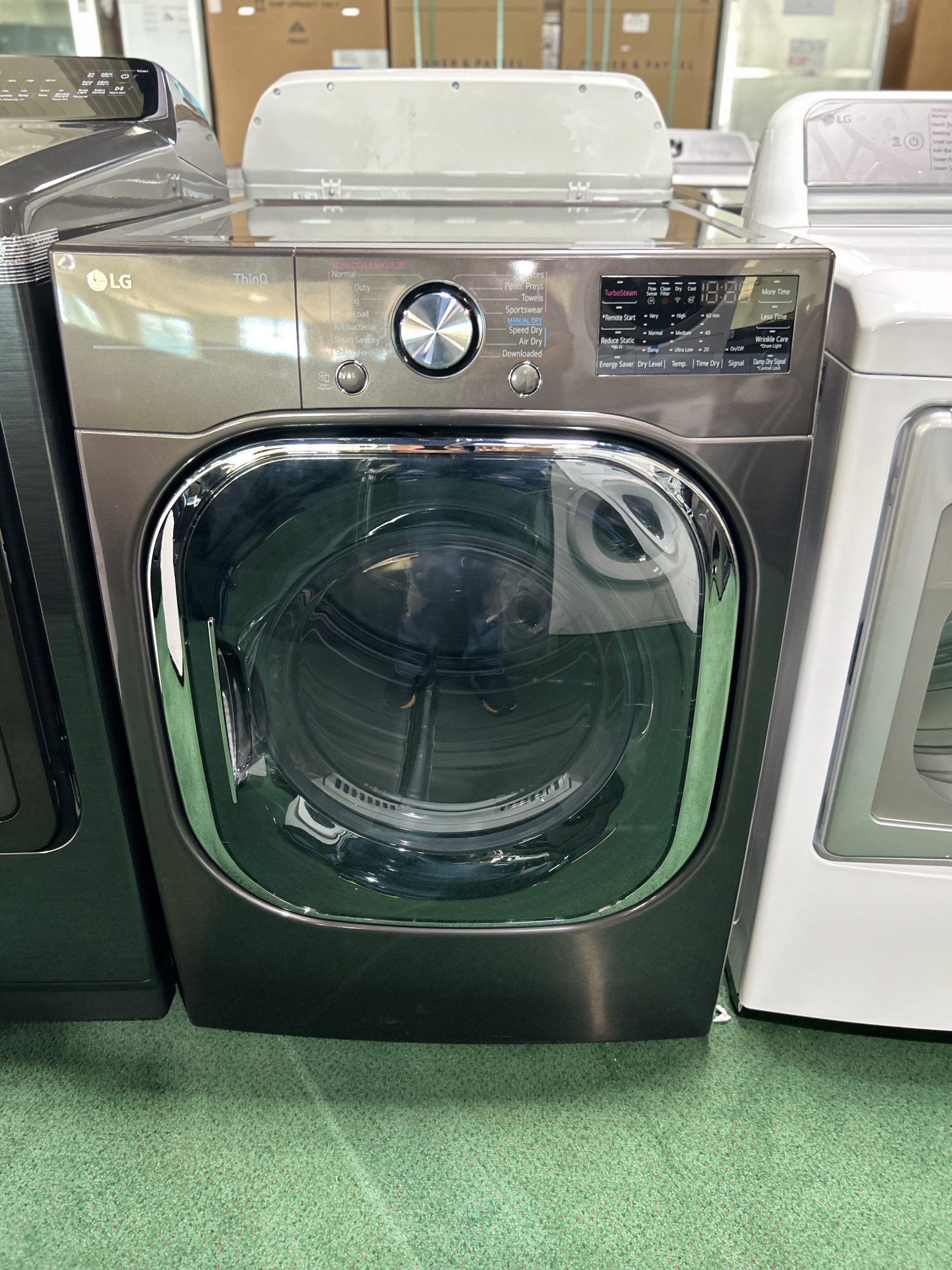 LG* 7.4 cu. ft. Ultra Large Capacity Smart Wi-Fi Enabled Front Load Electric Dryer with TurboSteam™ and Built-In Intelligence