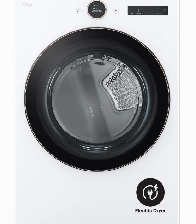 LG* 7.4-cu ft Stackable Vented Electric Dryer with Steam Cycle- White