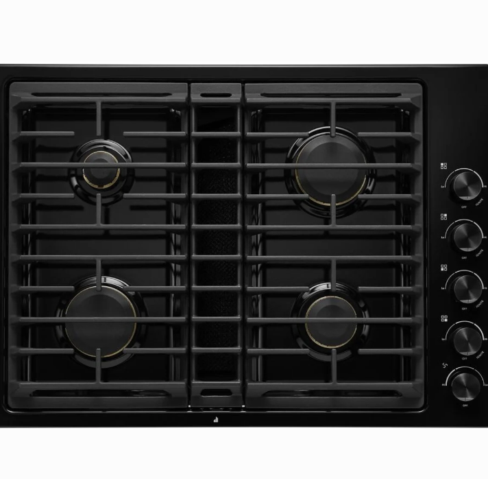 JennAir* 30” JX3Gas Downdraft 4 Burner Built-In Gas Cooktop - Black