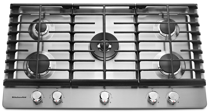KitchenAid* 36-in 5 burners Stainless steel Gas Cooktop