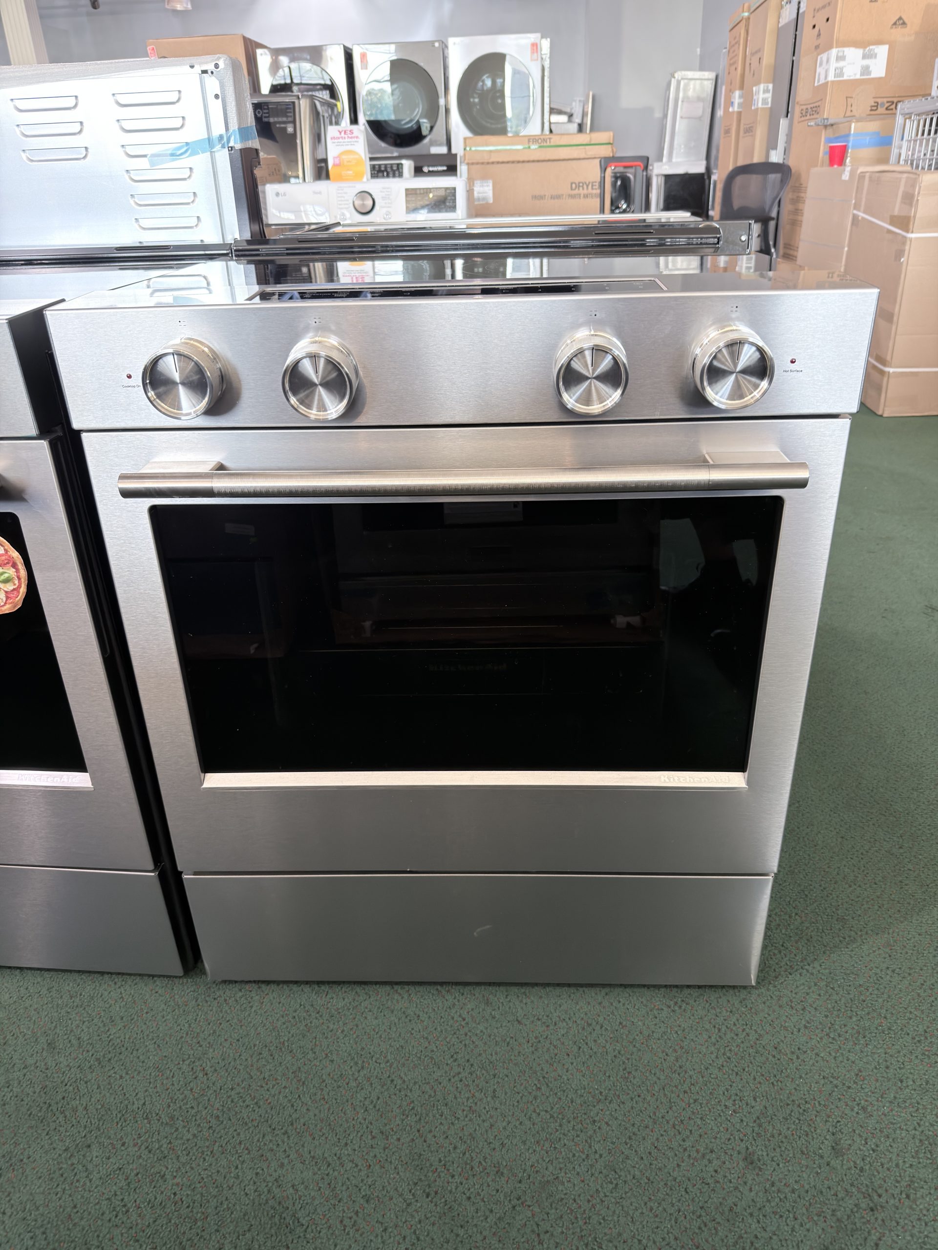 KitchenAid* 30 in. Wide 5 elements 5.3 cu. ft. Smart Slide-In Electric Range with Two Even-Heat Hyper Elements - Stainless Steel