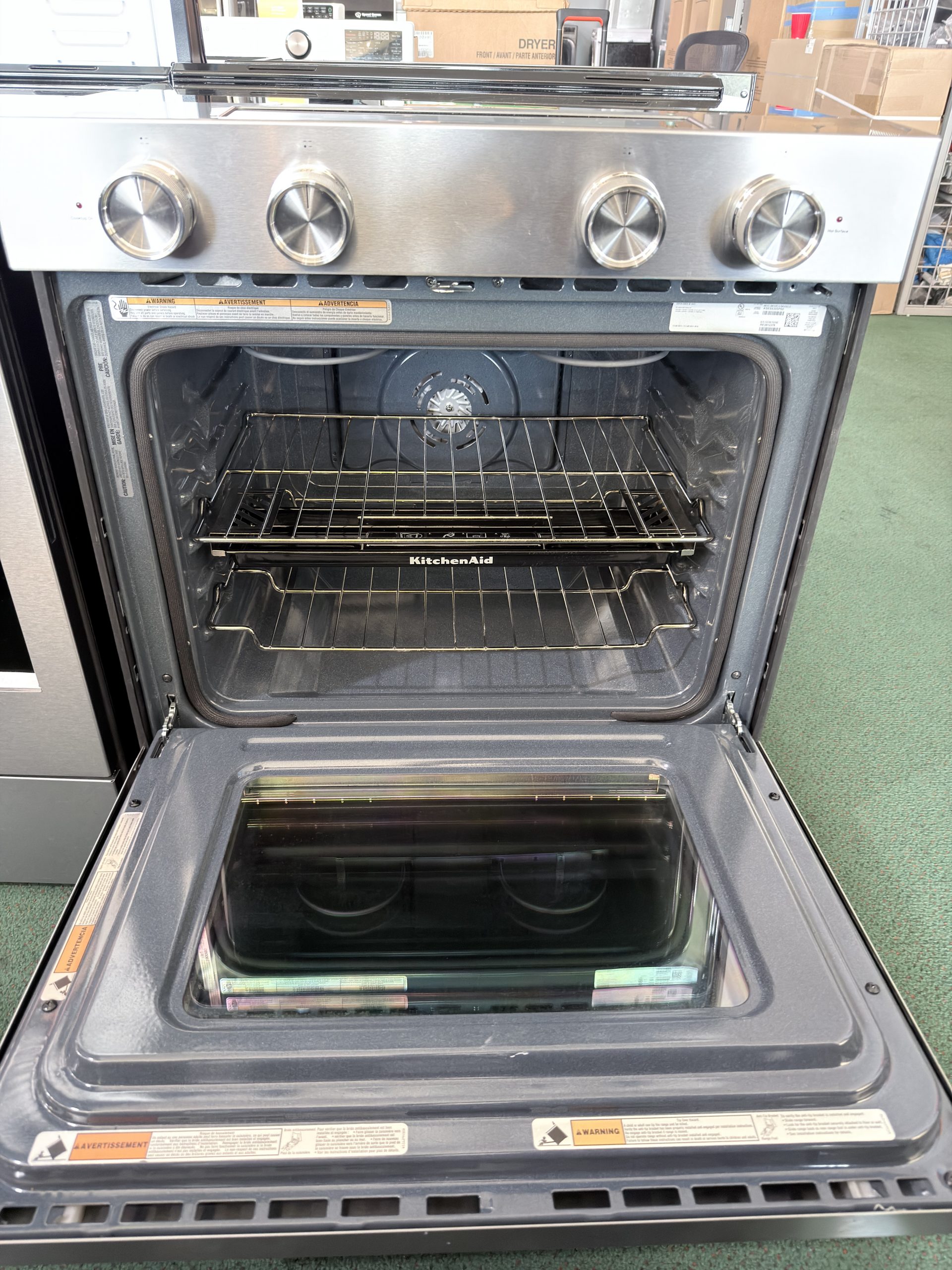 KitchenAid* 30 in. Wide 5 elements 5.3 cu. ft. Smart Slide-In Electric Range with Two Even-Heat Hyper Elements - Stainless Steel - Image 3