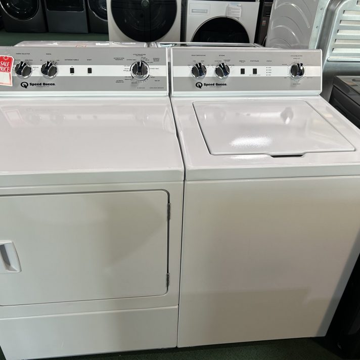 Speed Queen* Side-by-Side Top Load Washer and Electric Dryer Set in White
