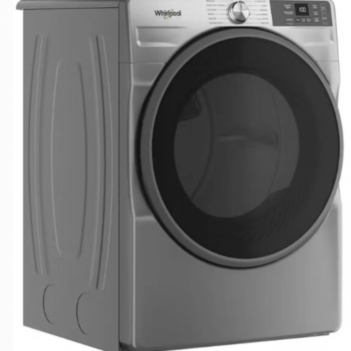 Whirlpool* 7.4 Cu. Ft. Stackable Smart Electric Dryer with Wrinkle Shield Option - Radiant Silver