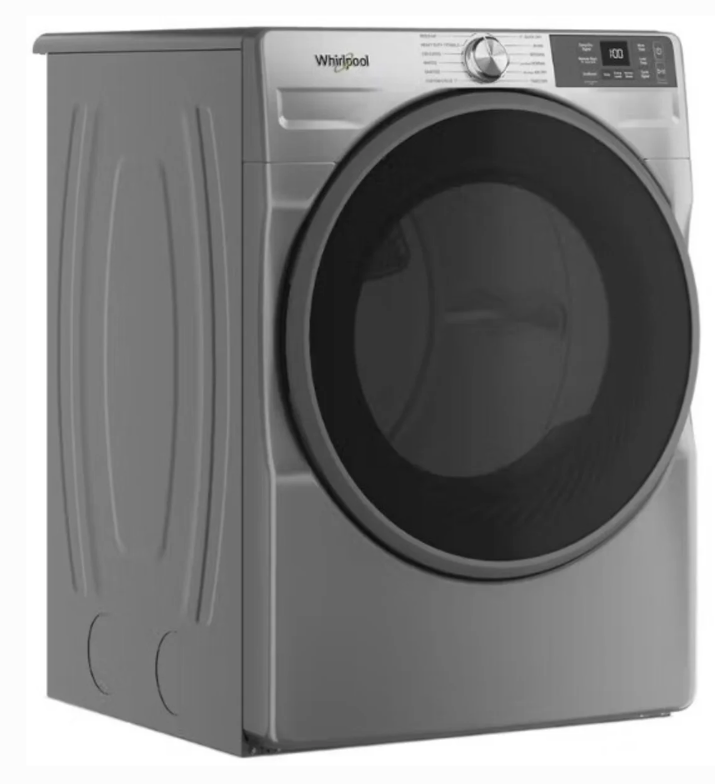 Whirlpool* 7.4 Cu. Ft. Stackable Smart Electric Dryer with Wrinkle Shield Option - Radiant Silver