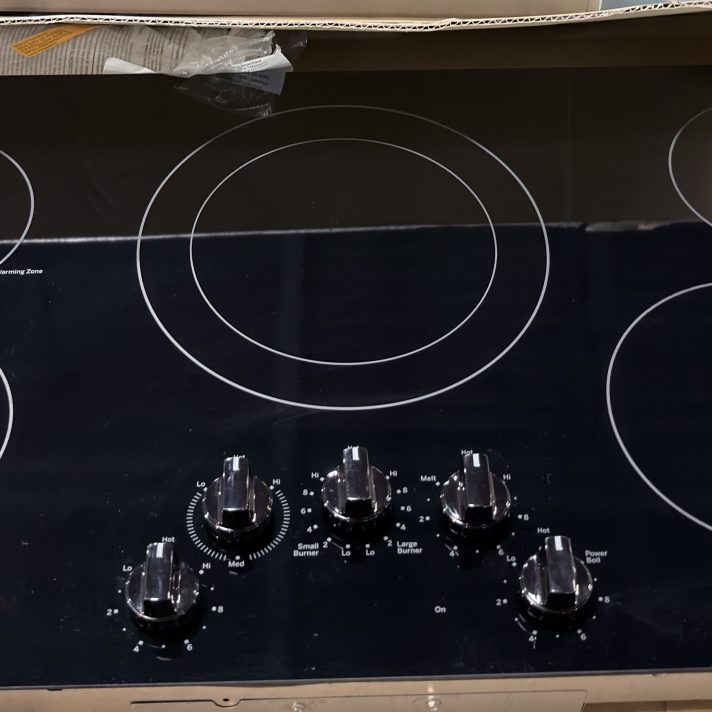 GE* 36" Built-In Knob Control Electric Cooktop Black