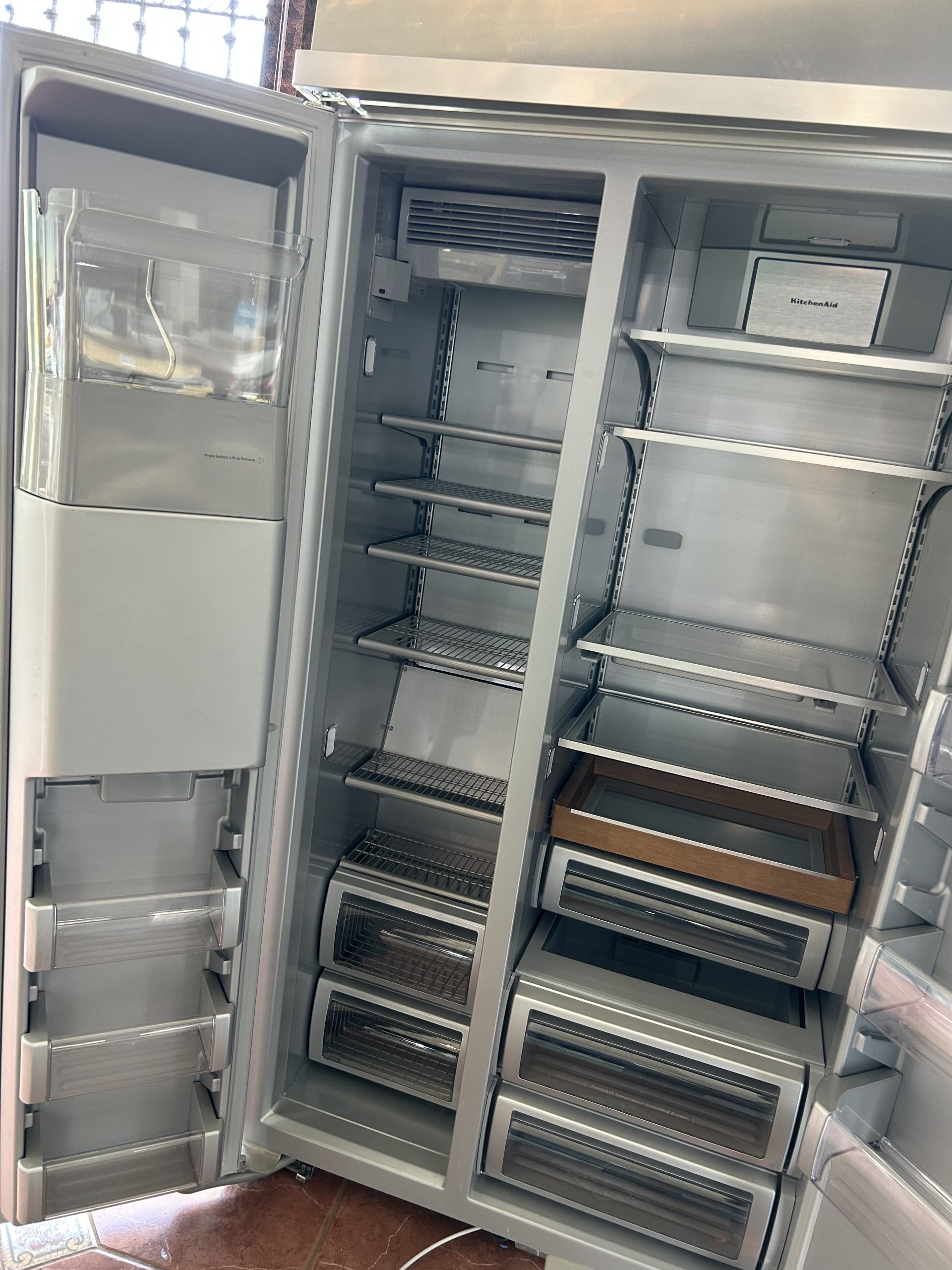 KitchenAid* 25.1 Cu. Ft. 42" Built-In Side-by-Side Refrigerator with Ice and Water Dispenser - Image 2