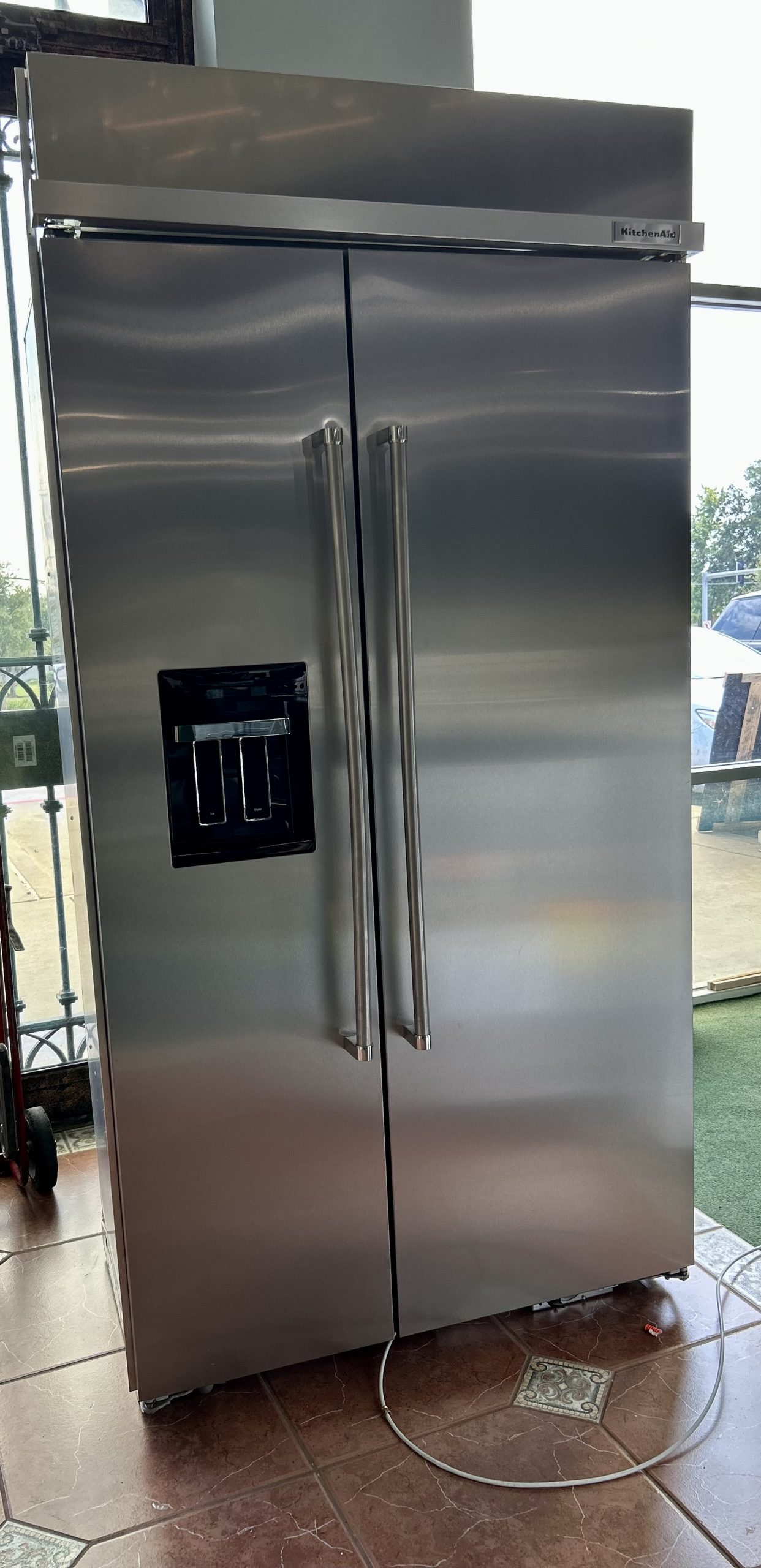 KitchenAid* 25.1 Cu. Ft. 42" Built-In Side-by-Side Refrigerator with Ice and Water Dispenser
