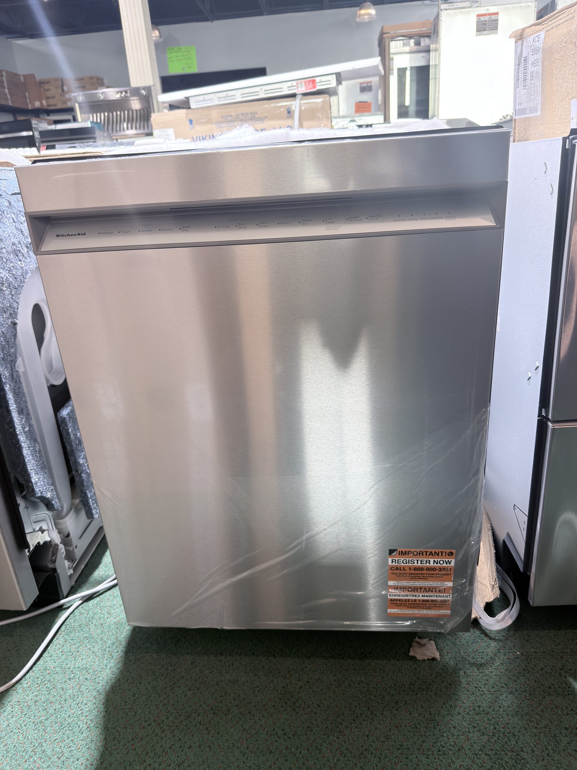 KitchenAid* 24 Inch Full Console Built-In Dishwasher 44 dBA Noise Level- PrintShield Stainless.