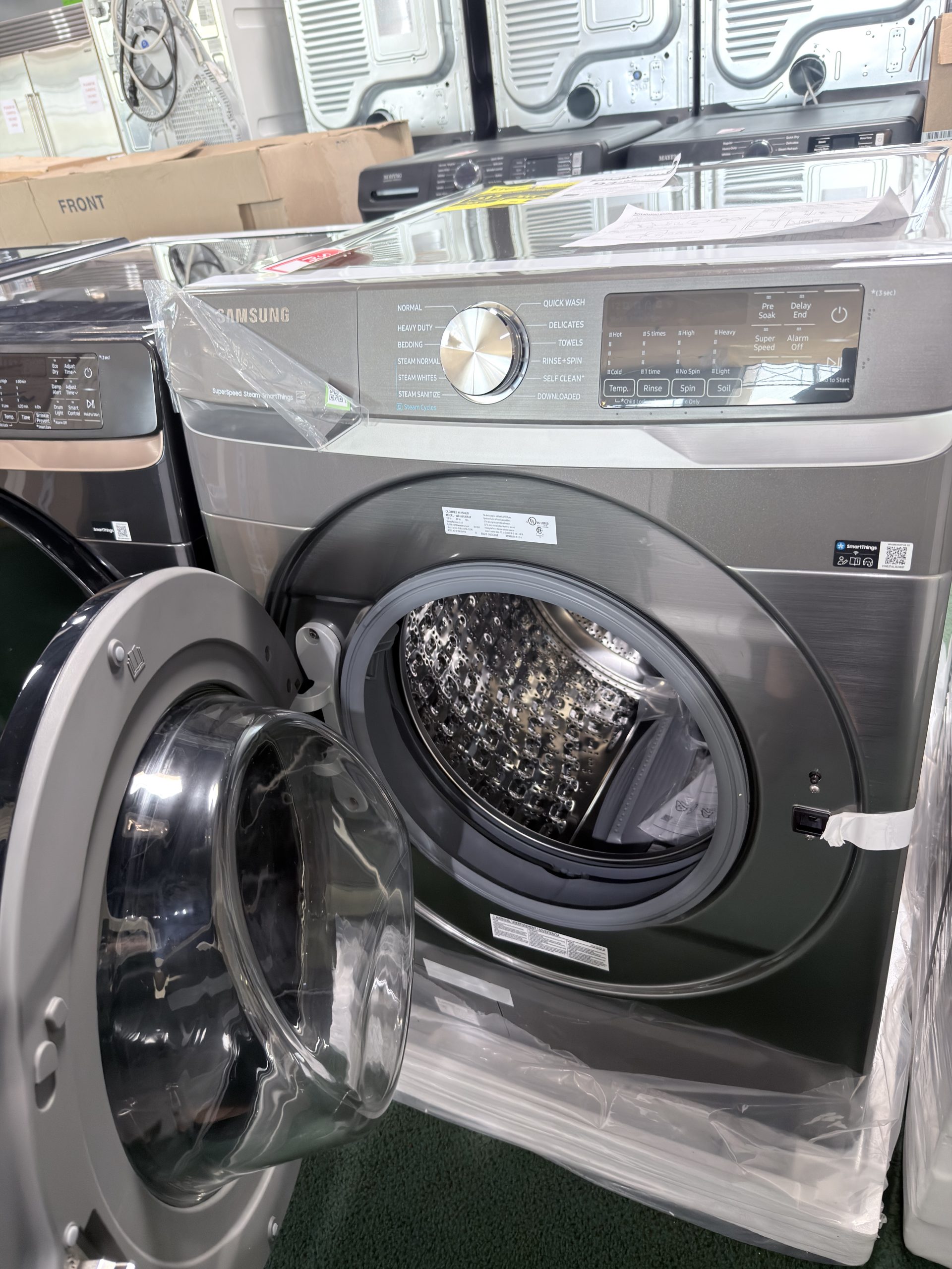 Samsung* 4.5 Cu. Ft. Front Load Washer and 7.5 Cu. Ft. Gas Dryer Laundry Pair in Platinum - Image 2