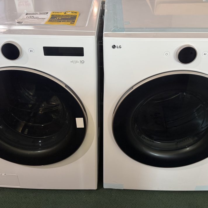 LG 27" 5.0 Cu.Ft. Front-Load Smart Washer and 7.4 cu.ft. Electric Smart Dryer
