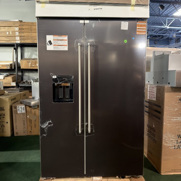 KitchenAid* 48′′ Built-In Side-by-Side Refrigerator with Ice and Water - Black Stainless